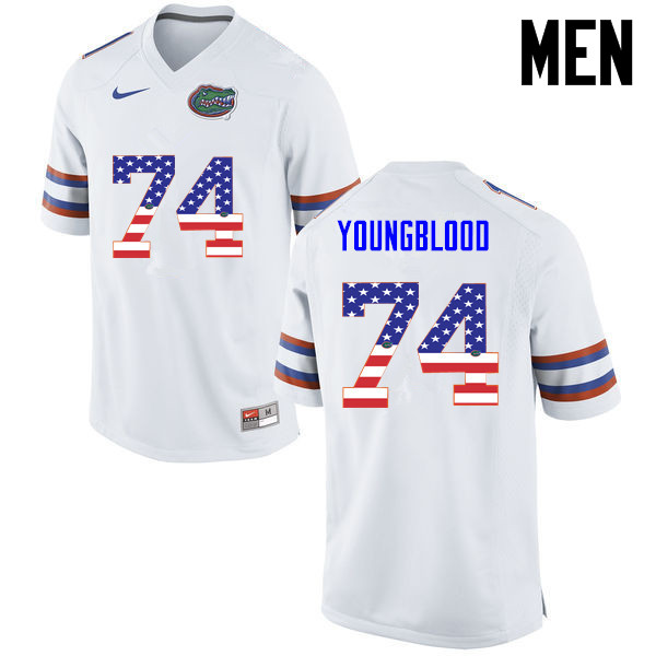 Men Florida Gators #74 Jack Youngblood College Football USA Flag Fashion Jerseys-White - Click Image to Close